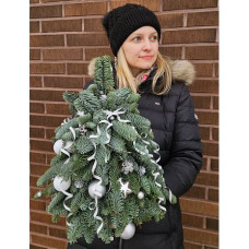 Christmas tree in silver tones