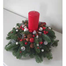 Red and Silver Christmas candle