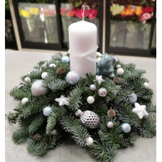 White and Silver Christmas candle